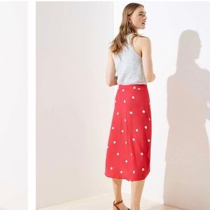 LOFT polka dot wrap skirt